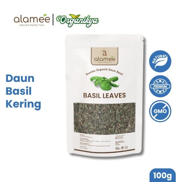 

ALAMEE Daun Basil Kering Bumbu Masak Kering Dapur Dried Leaf Murni Asli Masakan Instan Organik 100g organikya