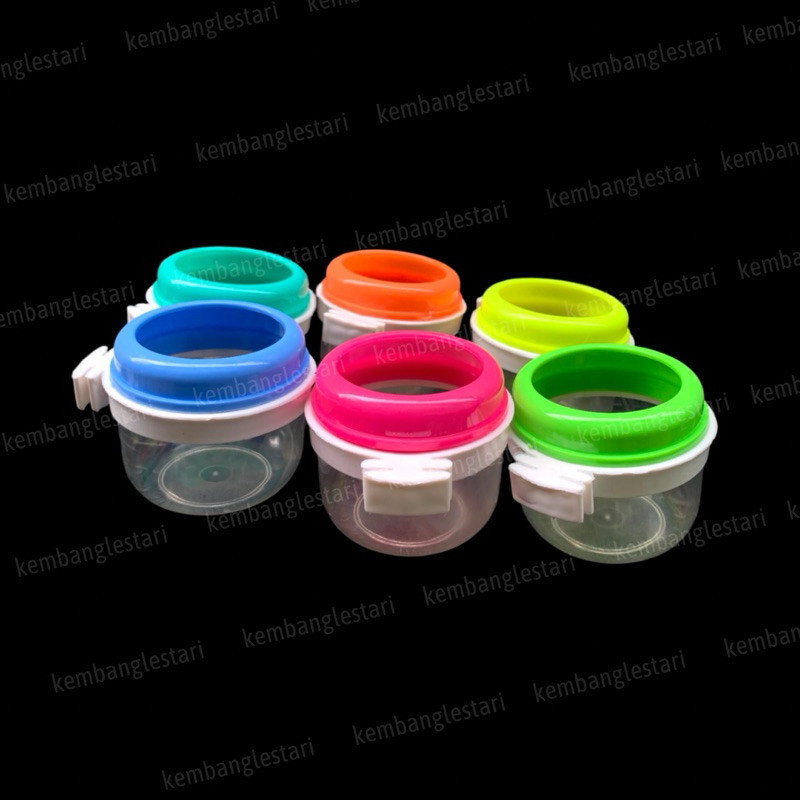 CEPUK BULAT PERKUTUT CANGKIR CEPUK HS 3 KUTUT TEMPAT PAKAN MAKANAN MINUM BURUNG PLASTIK ANTI TUMPAH