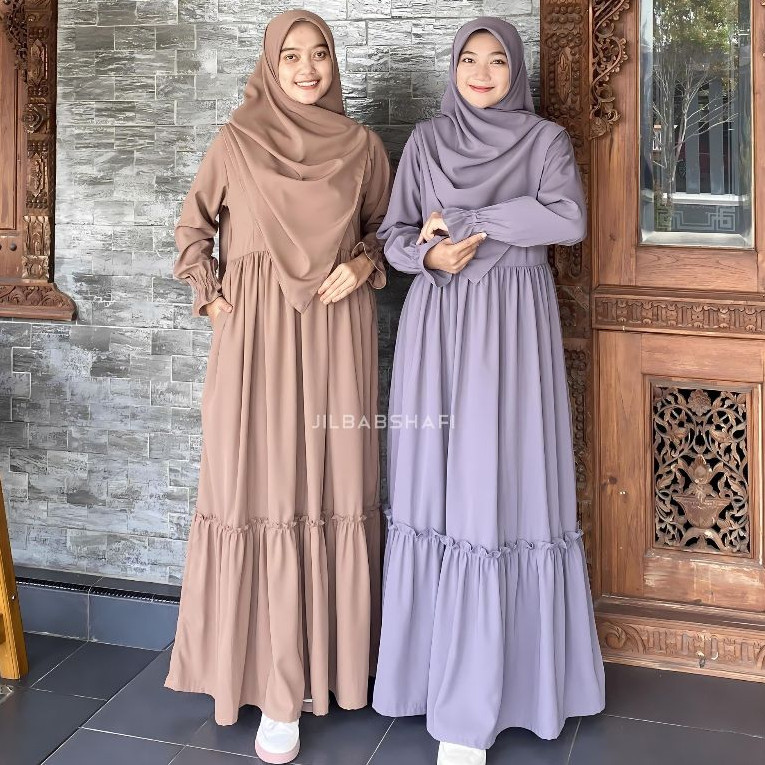 GAMIS ARANI | JILBABSHAFI TERBARU WOLFIS PREMIUM CRINKLE RAYON JUMBO