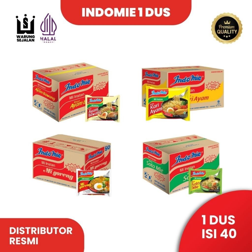 

INDOMIE 1 DUS ISI 40 PCS MIE INDOMIE GORENG INDOMIE SOTO INDOMIE KARI AYAM INDOMIE AYAM BAWANG MIE SOTO MIE KARI MIE AYAM BAWANG MIE GORENG