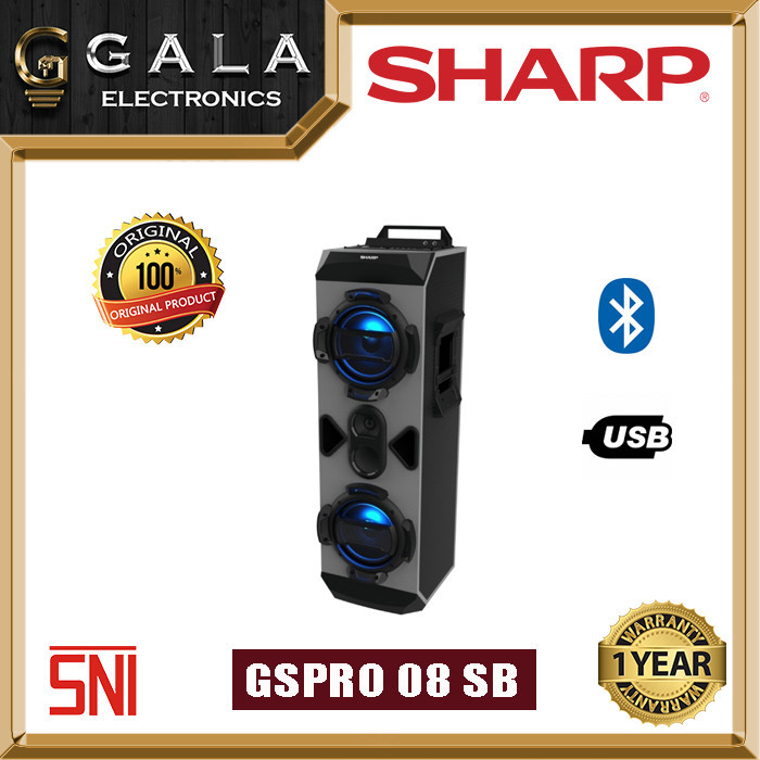 Speaker Aktif Sharp CBOX GSPRO08SB Bluetooth Radio