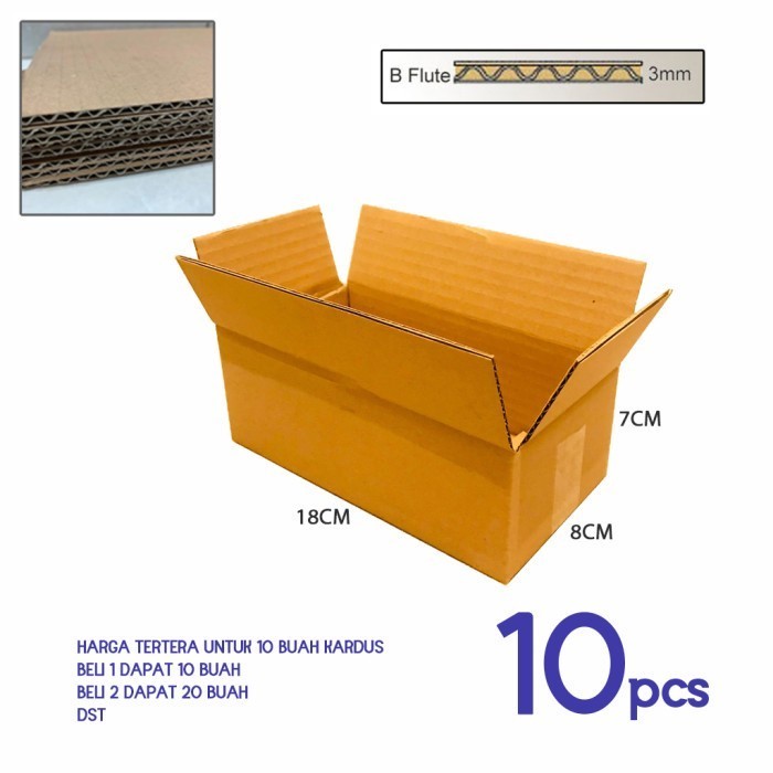 

SA 10 BUAH KARDUS DUS KOTAK 18X8X7 CM 18CMX8CMX7CM