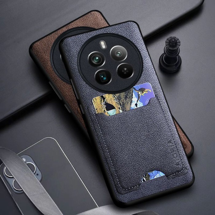 ORIGINAL CASE REALME 12 PRO PLUS 5G / REALME 12+ LEATHER WITH SLOT CARD AIORIA CASING PELINDUNG HP O