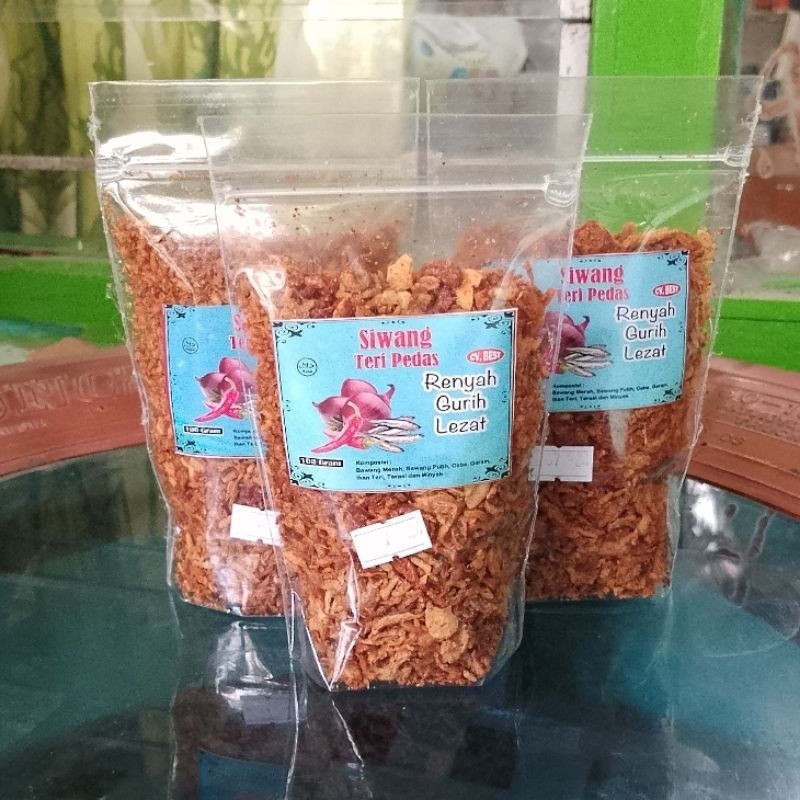 

Siwang teri pedas 100gr bawang goreng terasi