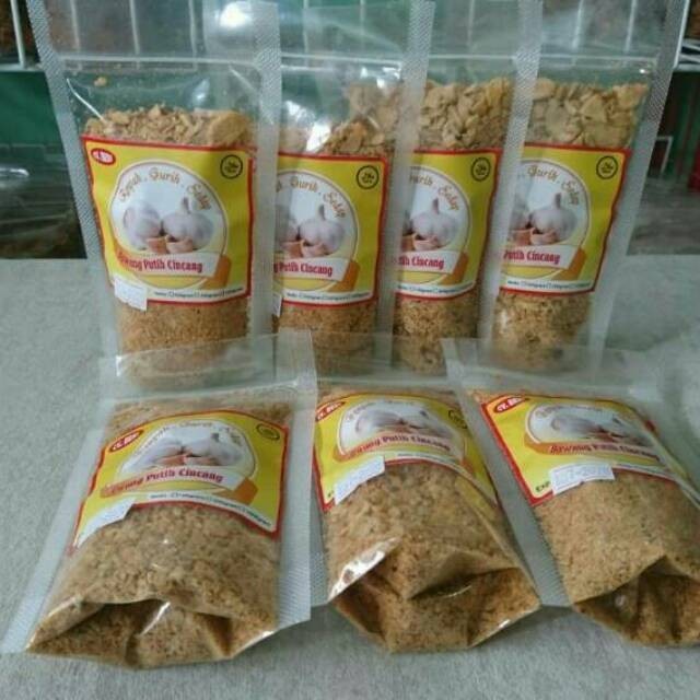 

Bawang putih cincang goreng 100gr bawang sortiran