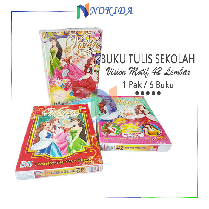

Nokida Buku Tulis Vision 1 Pack [42 Lembar] / Buku Catatan Pelajaran / Buku Tulis Boxy Vision Books 1 Pak