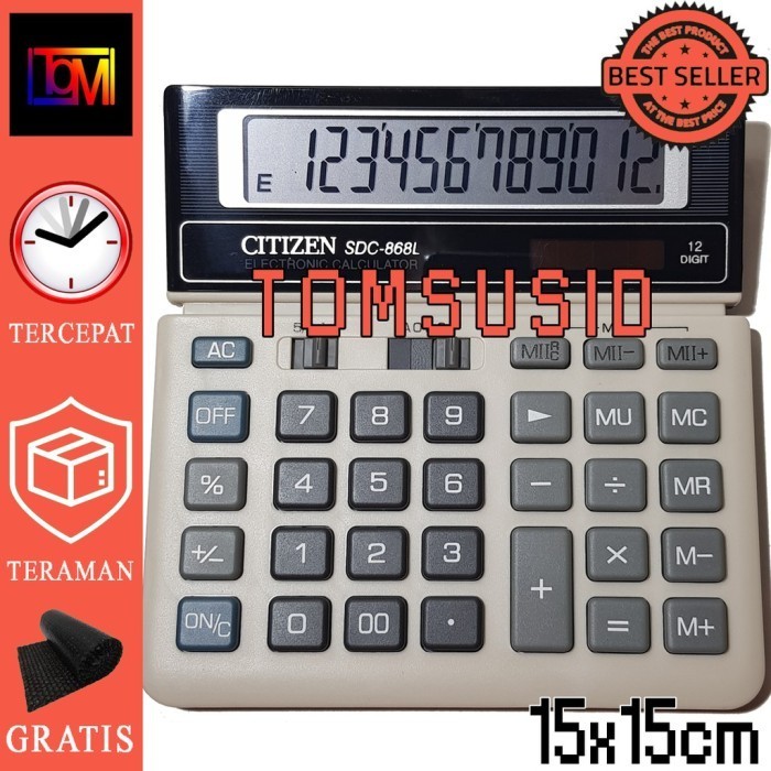 

TerpopuleR Kalkulator Check 868L 12 Digit - Kakulator Dagang /