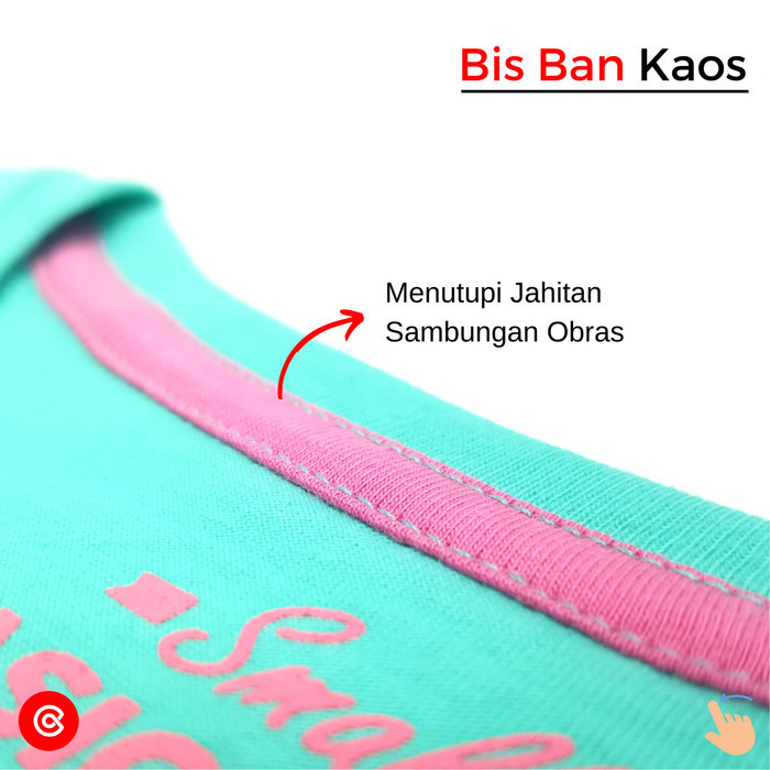 Bisban Katun Cottongram Bias Tape untuk Kaos Meteran