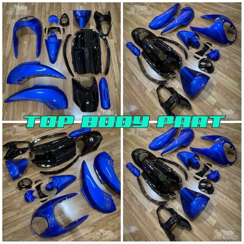 full body halus scoopy karbu biru hitam