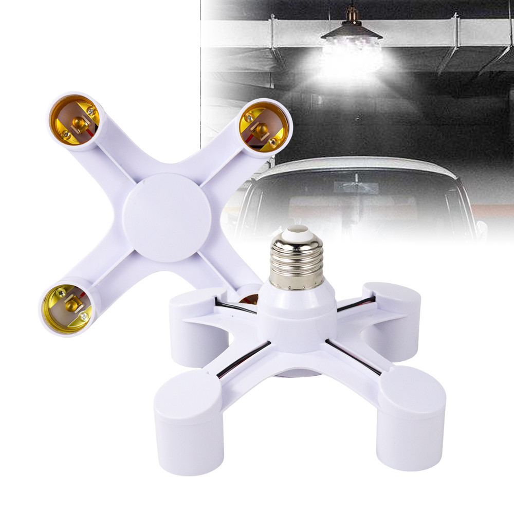 Fitting Lampu Cabang 4 E27 / Fitting Lampu Bohlam Studio LED Minimalis Cabang 4 E27 220V