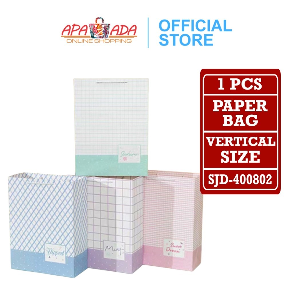 

Apazada Paperbag Vertical Size 38 x 29 x 12.5 Cm / Paper Bag Kado / Souvenir Packaging / Gift Bags SJD-400802