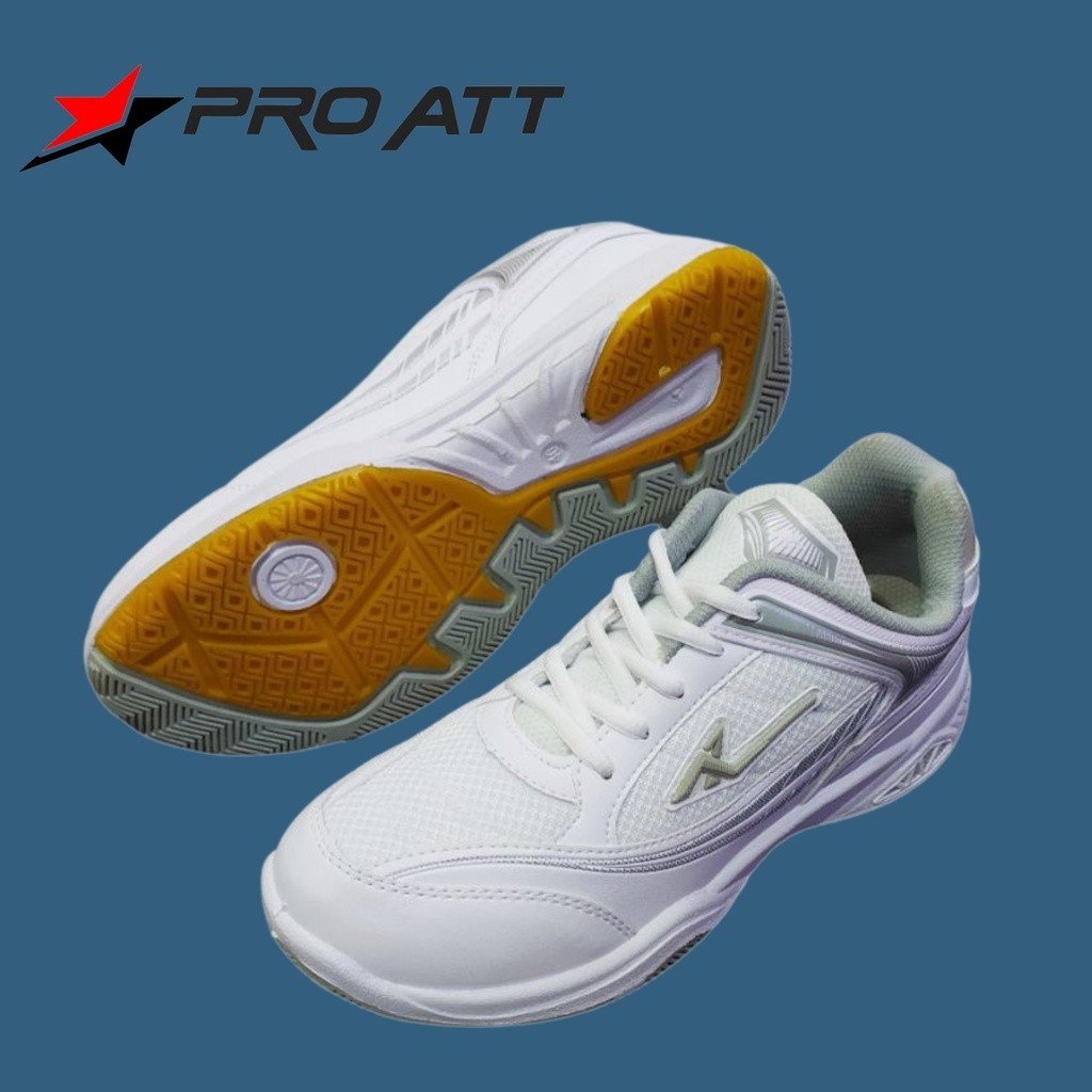 PRO ATT BSD 640 Sepatu Olahraga Badminton Warna Putih Biru Tua Keren