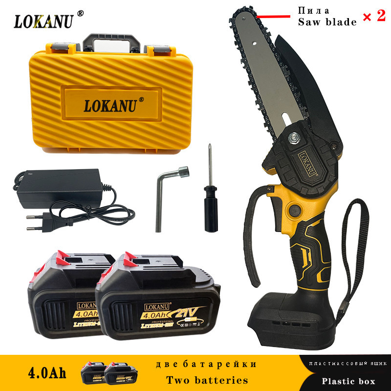 Brushless chain saw cordless hand saw 6-inch trimming hand saw portable woodworking electric saw cut