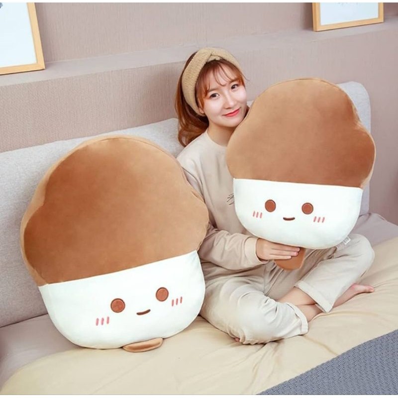 Boneka Es Krim Bantal Pelukan Hewan Dijahit Dibungkus Lucu Berbulu Co-tidur Bantal Tubuh Mainan Lemb
