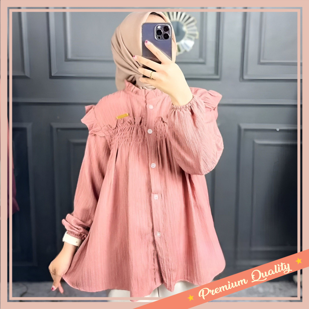 Baju Atasan Wanita Kekinian Termurah best seller / Atasan LadyCrush BLouse Wanita Korean Style Pakai