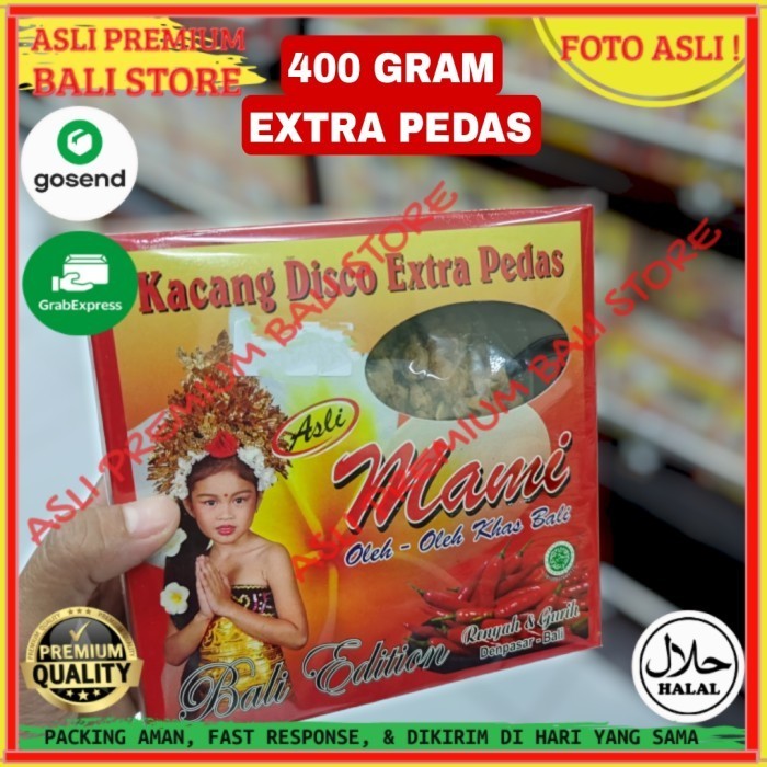 

OLEH OLEH MAKANAN CEMILAN CAMILAN SNACK KULINER KHAS ASLI ORI ORIGINAL BALI KACANG DISCO EXRA PEDAS 400 GRAM GR