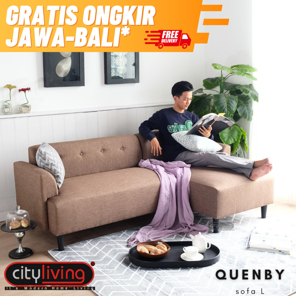 City Living Quenby Sofa L FREE ONGKIR JAWA-BALI* selonjoran Sofa santai sofa sudut
