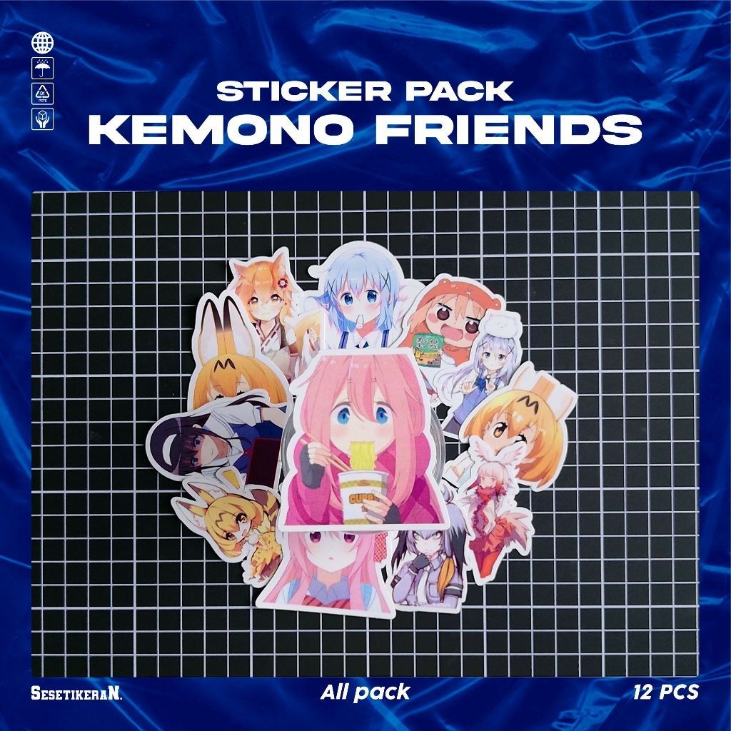 

COD✨ Sesetikeran Pack Anime Kemono Friends Lucu Sticker Cute Keren Untuk Koper Laptop Skateboard