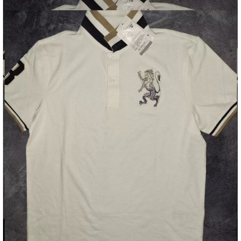 Giordano Men's Small Lion Polo- Signature Black - Shirt Man - Woman Lion 3D Hologram