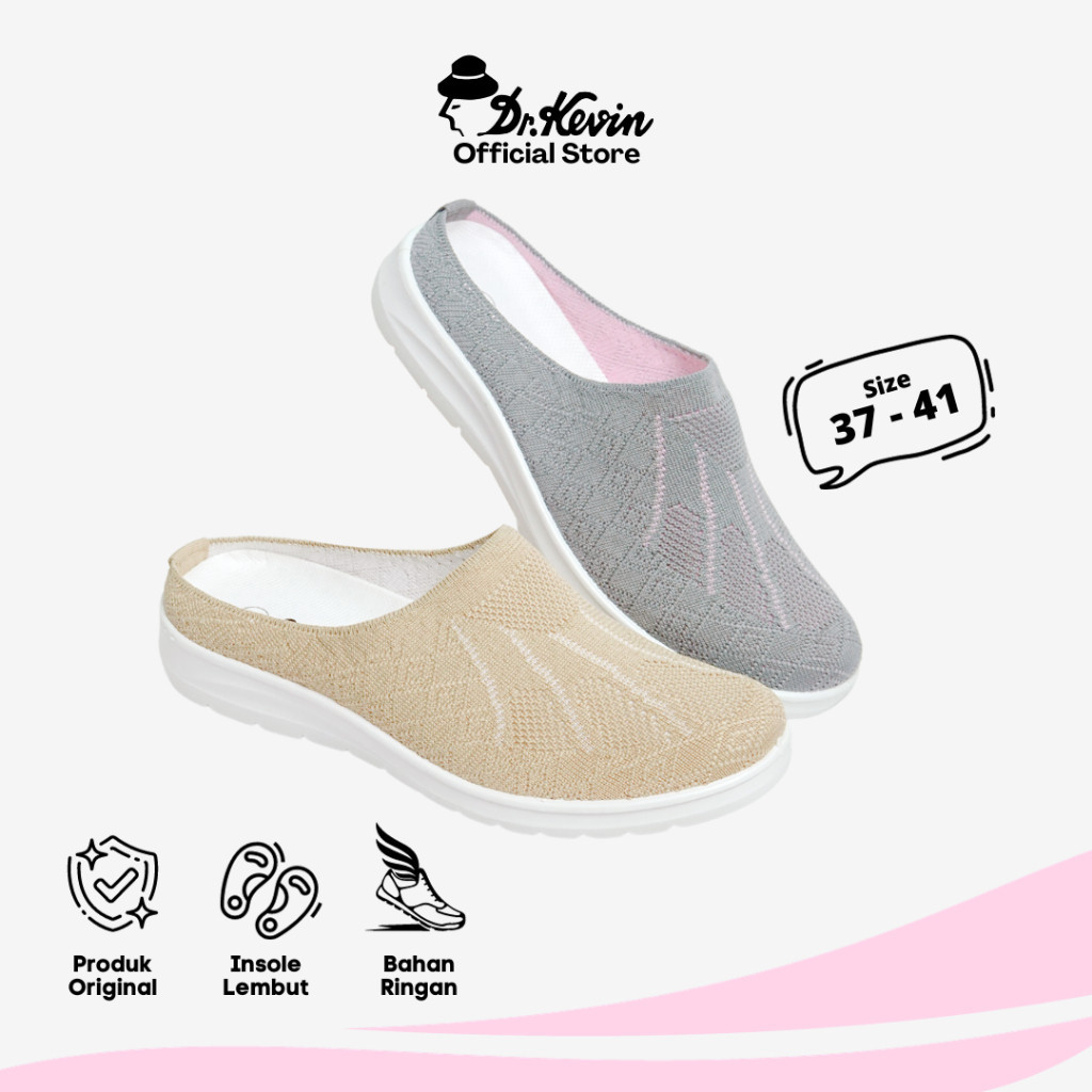 Original Dr. Kevin Sepatu Sandal Wanita Mules Sneakers Slip On Flyknit 579-001