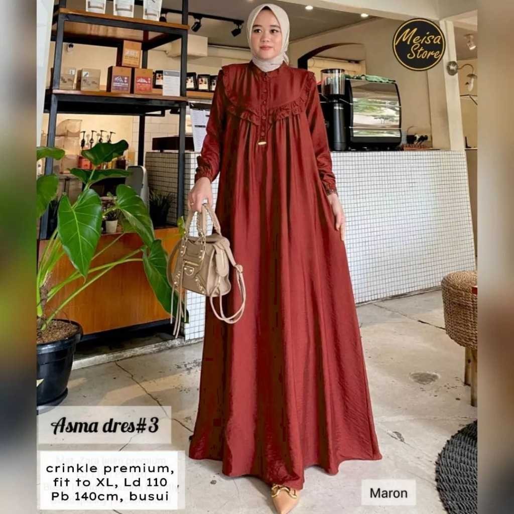 Gamis Wanita Dewasa Jumbo Bahan Crinkle Airflow Premium