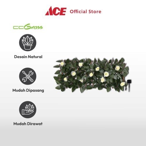 Ace - Cc Grass 30x180 Cm Tanaman Pagar Artifisial Laurel Flowers Led instant kurir