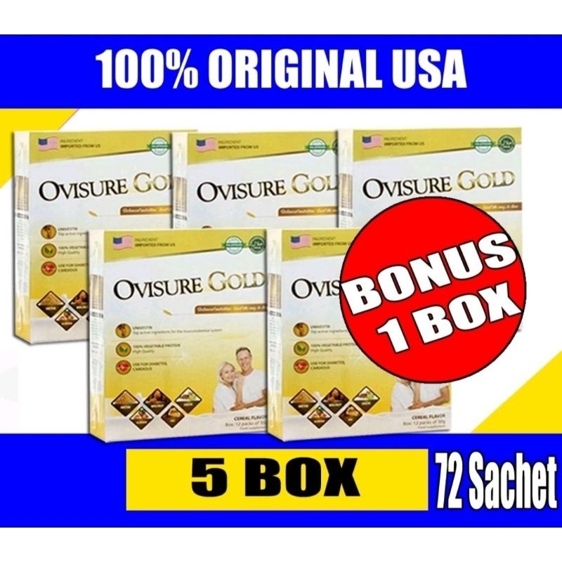 

100% ORIGINAL Ovisure Gold Paket 5box Bonus 1box Susu Usa Original l Susu Kesehatan Tulang Sendi dan syaraf kecepit