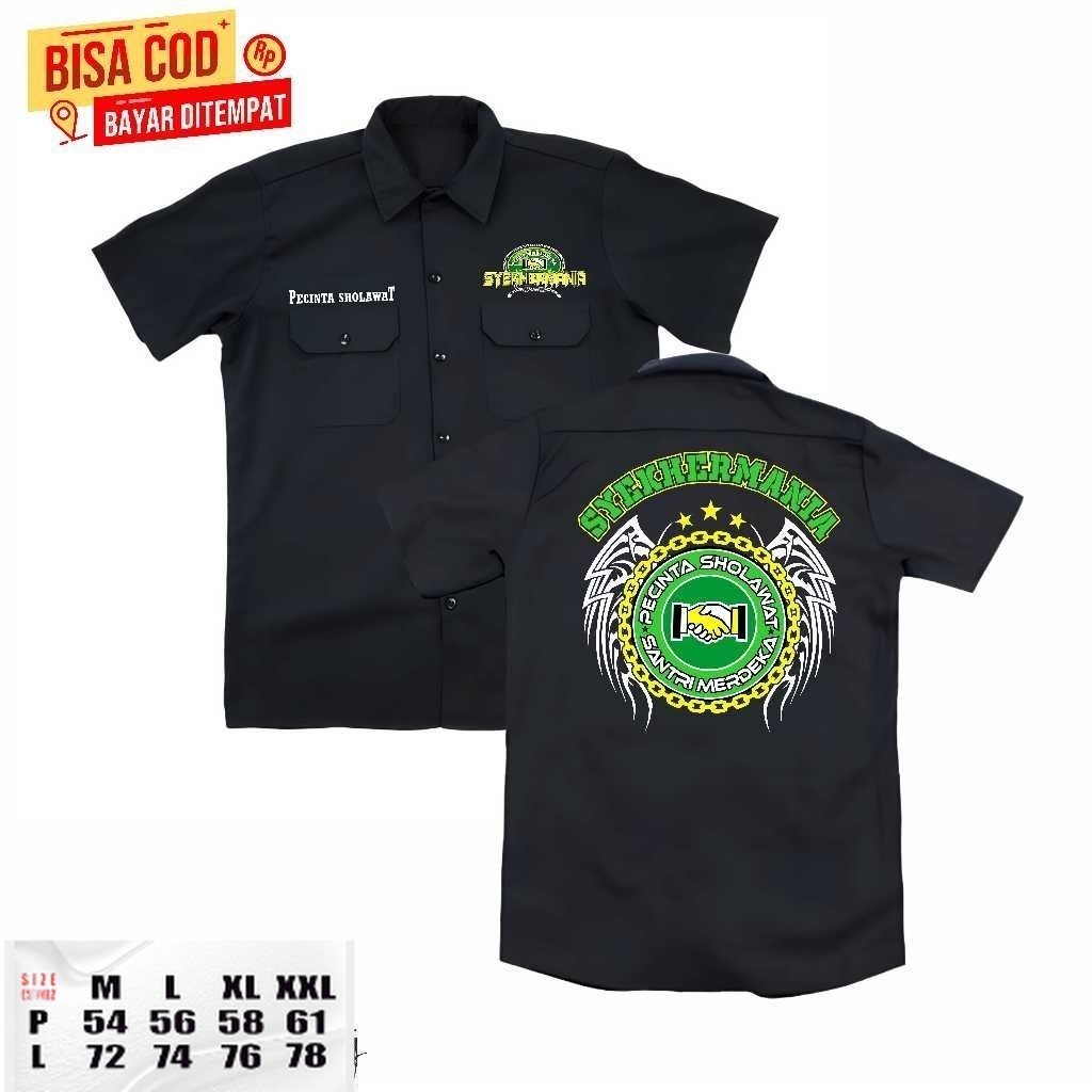 kemeja pendek LOGO SYEKHERMANIA original distro - kemeja casual HABIB SYECH terabru distro original