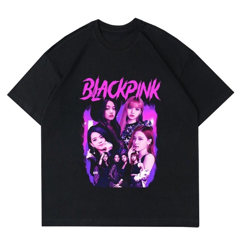 T-SHIRT BLACKPINK | LALISA | JENNIE | ROOSE | JISOO | KAOS HITAM BAJU | T SHIRT BLACK BOOTLEG | PRIA