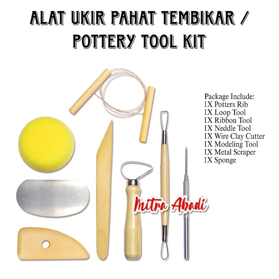 

Alat Ukir pahat Tembikar / Pottery Tool kit ( 1 SET ISI 8 PCS )