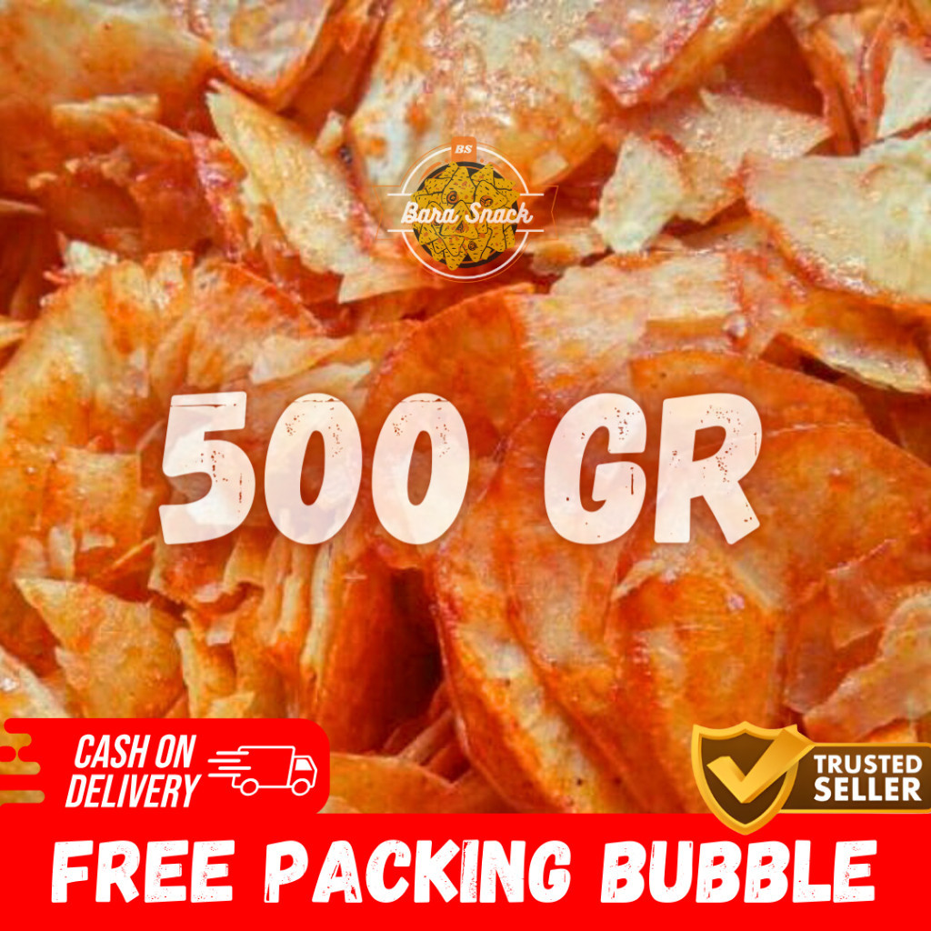 

[ 500gr ] Keripik Singkong Rujak Premium / Keripik Ketela Cap Doyan / Camilan Snack Kiloan Murah -B