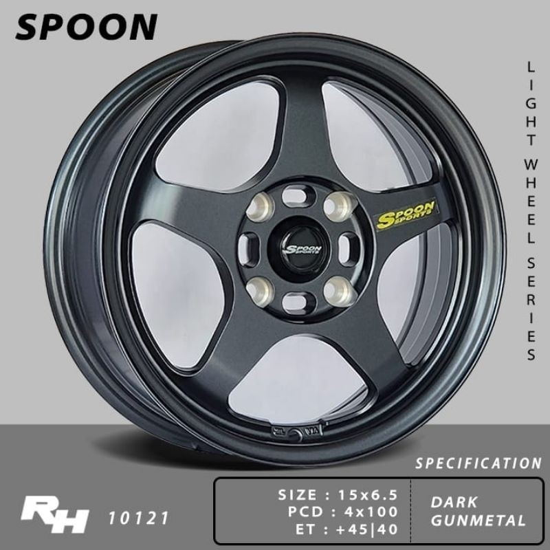 velg spoon ring 15 lebar 6.5 et45 dan 40 gunmetal