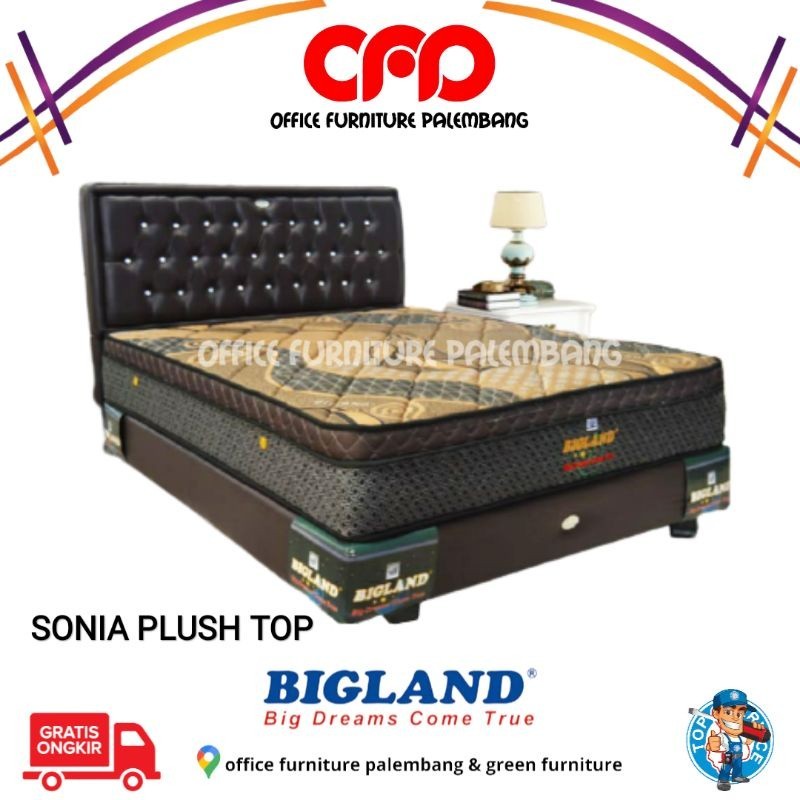 springbed bigland sonia plush top matras kasur spring bed tempat tidur