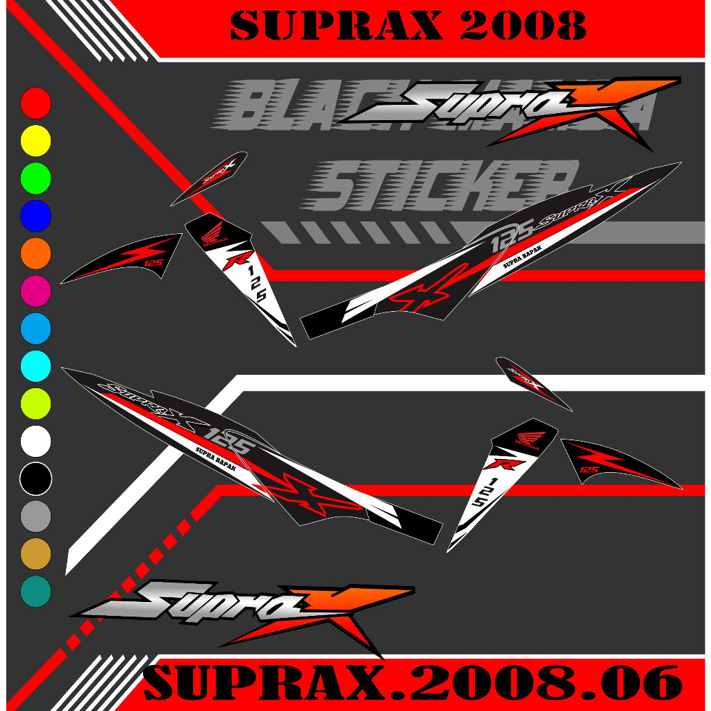 STRIPING SUPRA X 125 2008 STIKER SUPRA X 125 STICKER LIS LIST SUPRA X 125 2008 CODE 06
