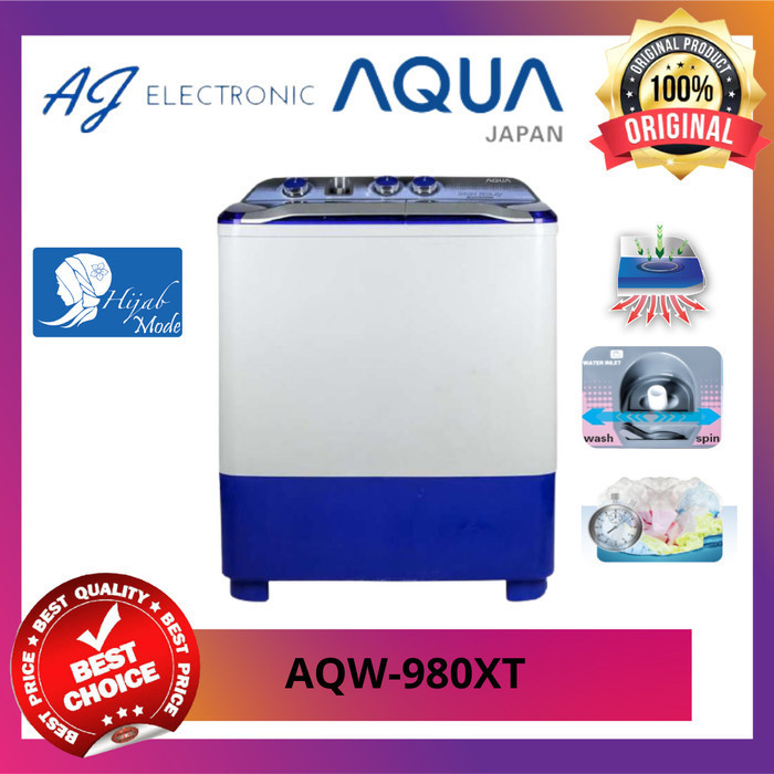 MESIN CUCI AQUA AQW-980XT / AQW980XT / QW-980XT / QW980XT , 2 TABUNG