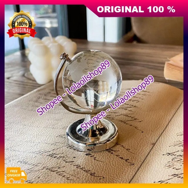 BELI 1 DAPAT 3 Bola Dunia Hiasan Meja Globe Kristal Mini Dekorasai Meja 100% ASLI ORIGINAL