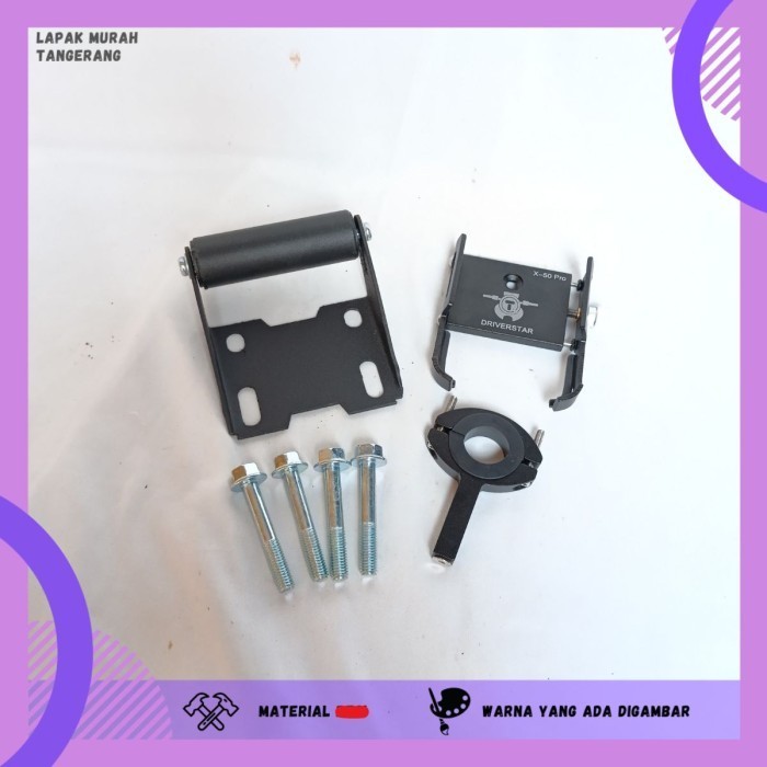 PAKET HOLDER HP BREKET BRACKET GPS HOLDER HP MOTOR PCX 150 PCX 160 COVER STANG HOLDER LOGAM