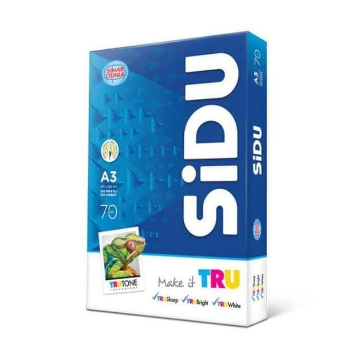

Sidu Kertas A3 70gr Copier 1 Rim (500 Lembar) Kertas Hvs A3 Kertas Fotocopy - Sidu Kertas HVS A3 70gsm