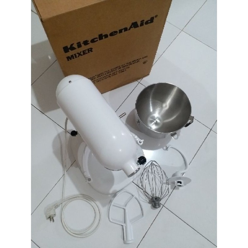 KitchenAid Heavy Duty 4.8 L  Stand Mixer - Warna Putih - 5K5SSWH, second/bekas