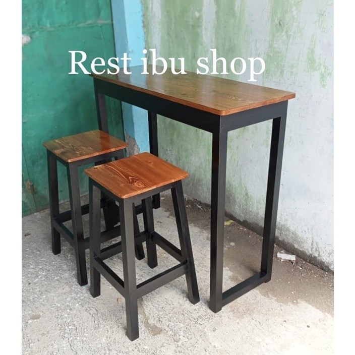 JTR meja bar meja cafe 1set meja1 kursi2