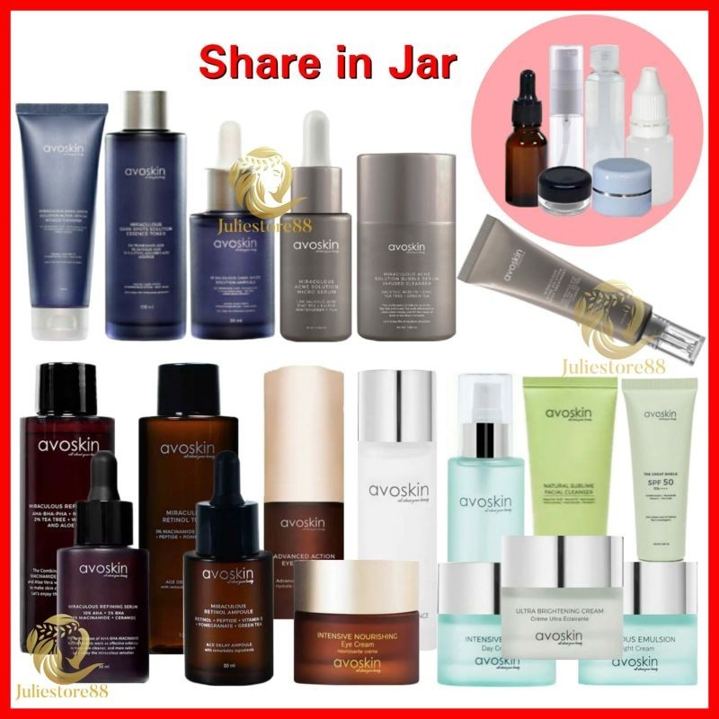 (Share in Jar) AVOSKIN Miraculous Refining Retinol Toner Dark Spot Serum Ampoule PHTE Acne Solution 