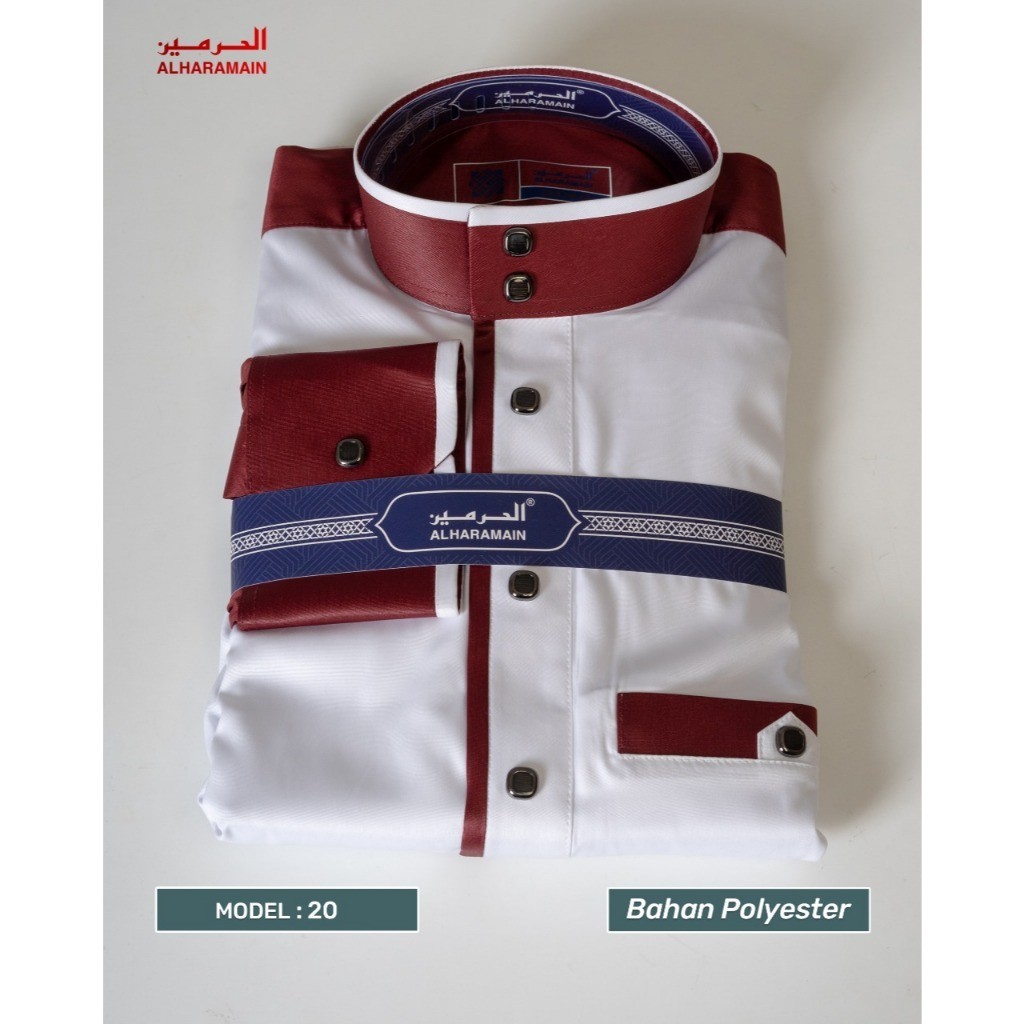 Jubah / Gamis Pria Dewasa Bisa COD AL Haramain Premium Kombinasi (20) | Maroon | Abu Tua | Hijau Bot