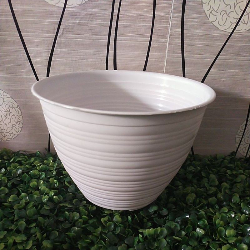 Pot SA kumbang 30 cm warna putih hitam - pot bunga