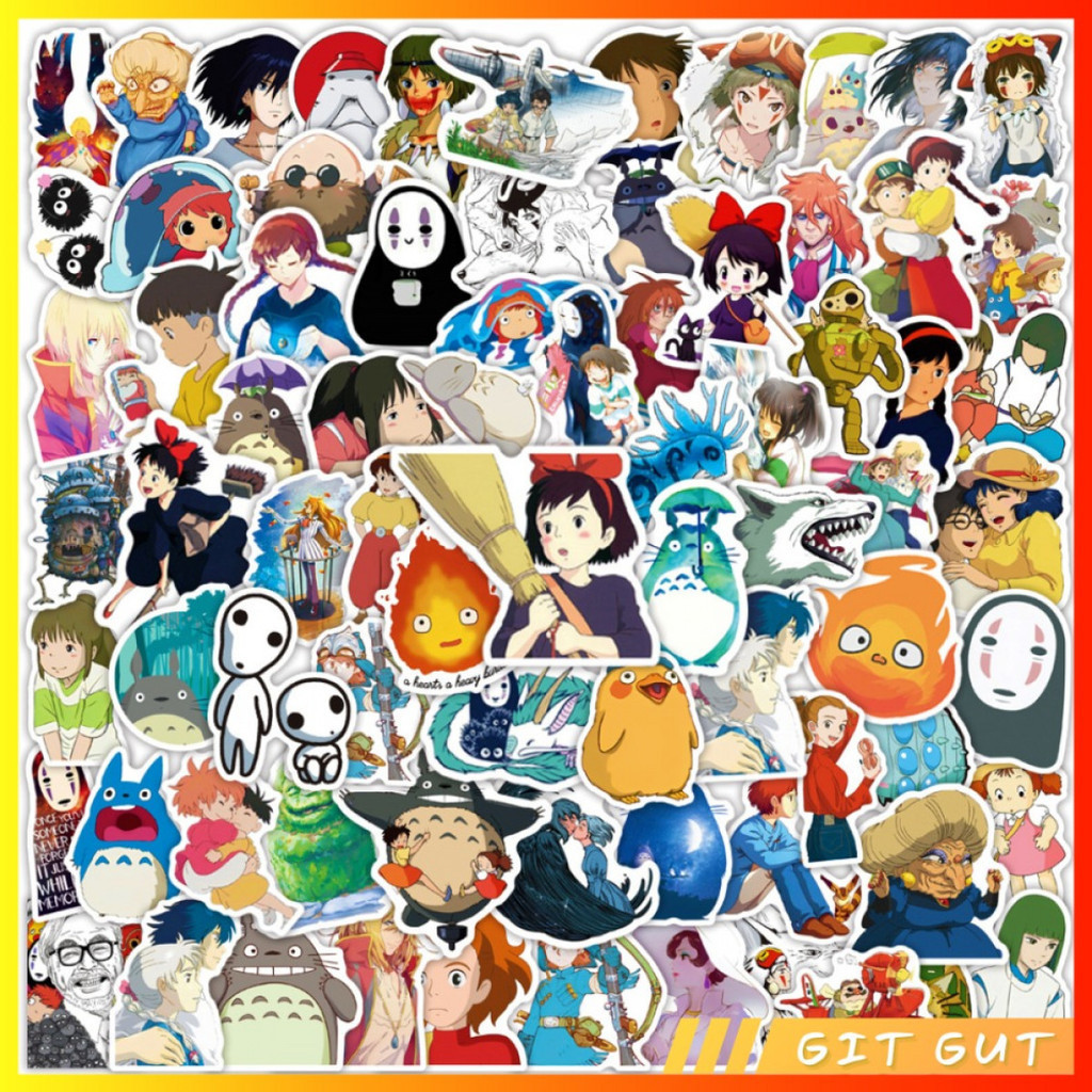 

Sticker Pack Stiker Vinyl 100 pcs Anime Studio Ghibli Hayao Miyazaki