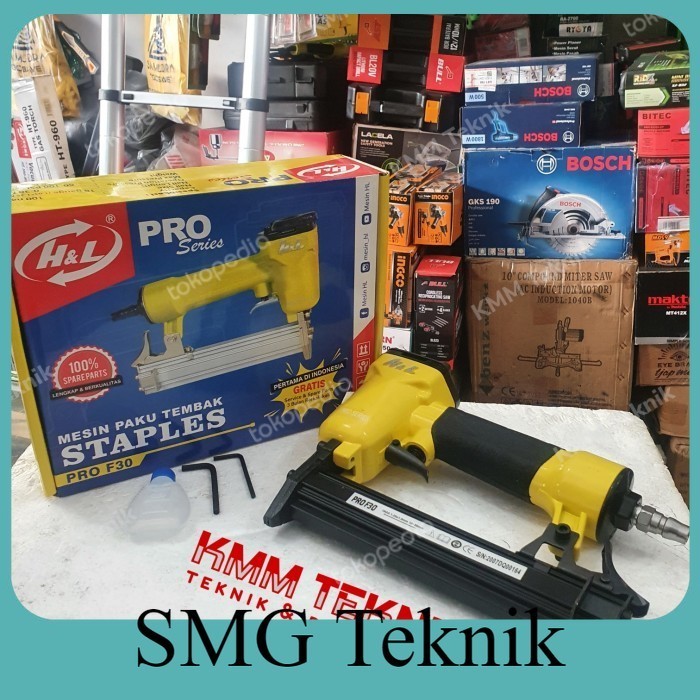 

Berkualitas GUN STAPLES ANGIN H&L HL F30 HEKTER PAKU LURUS I TEMBAK AIR NAILER F32 HTR674