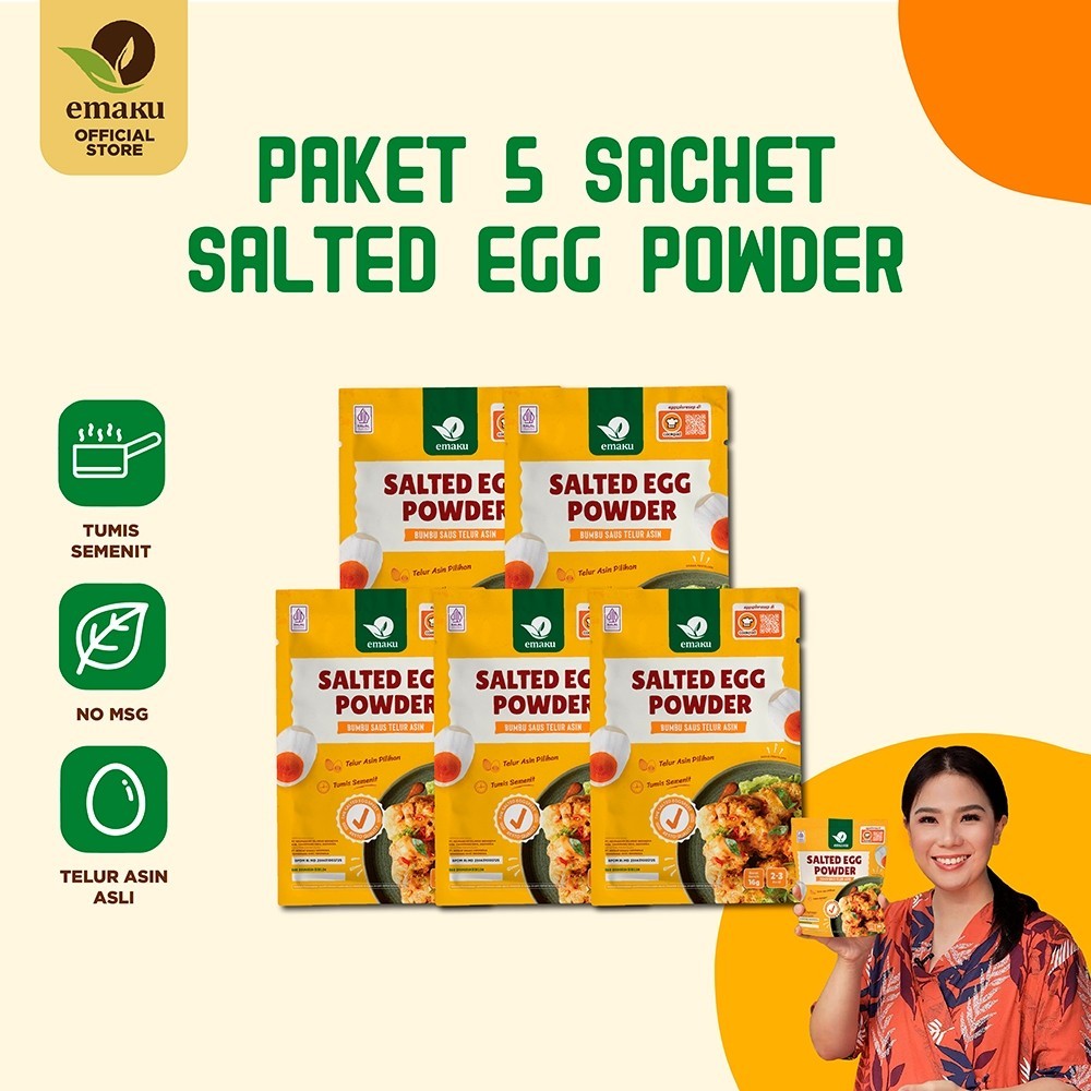 

Emaku Paket 5 Sachet Salted Egg Powder Bumbu Masak Dapur Tabur Bubuk Telur Asin Non MSG