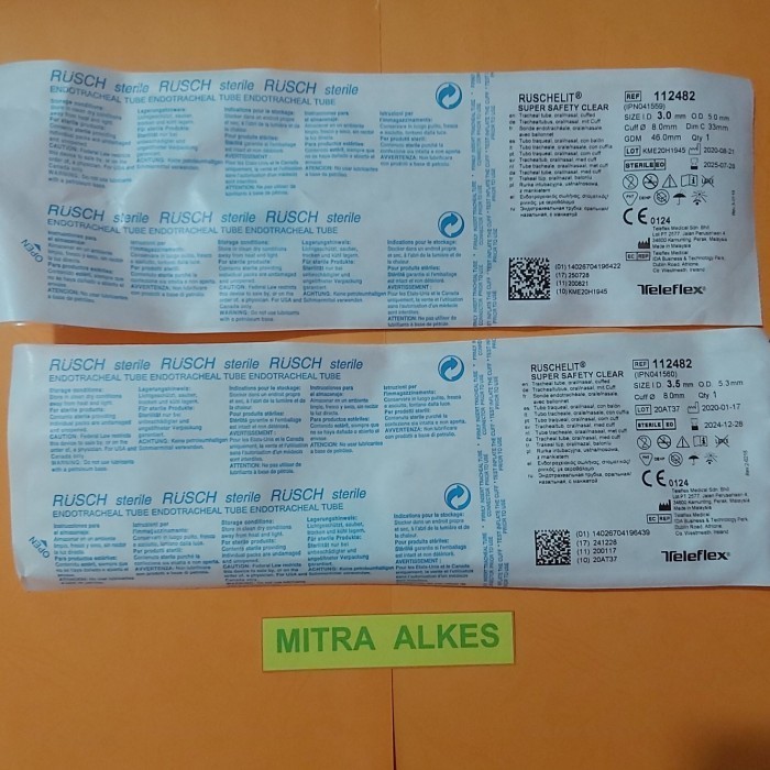 ETT Clear Cuffed RUSCH. Endotracheal Tube Cuff With Cup RUSCH.