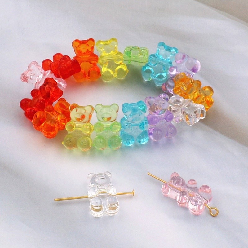 1 pcs Gummy Bear Haribo Resin Beads Berlubang kraft_acc