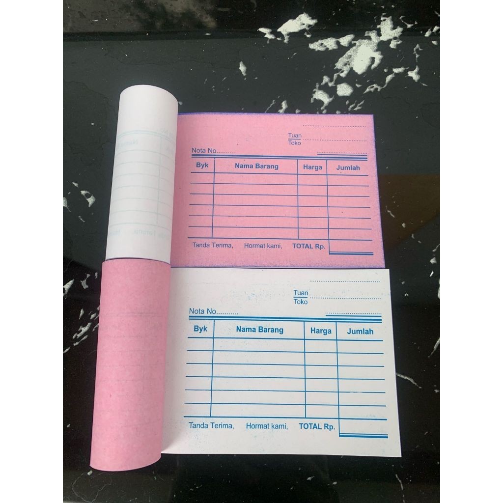 

[Ready] Nota Kontan Mini 2 Ply, Nota NCR Langsung Tembus, Ukuran 1/8 Folio, Landscape Rangkap 2