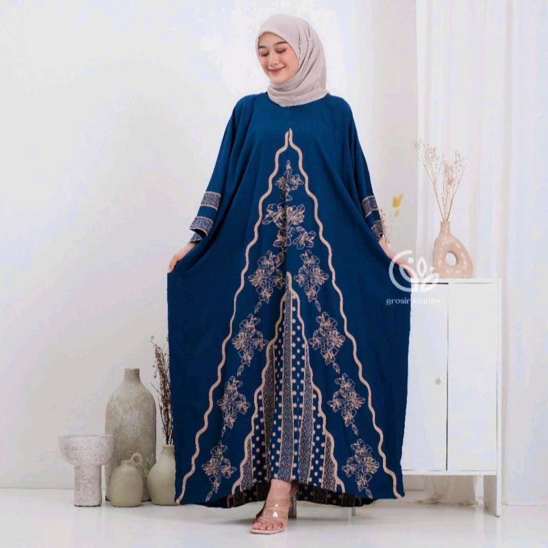 Batik Kanisya - Kaftan India Jogja Premium Rayon Super Jumbo Busui Dress Nyaman Panjang Tebal